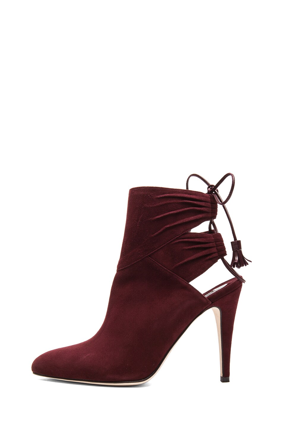 Image 1 of Brian Atwood Aron Suede Booties in Bordeaux