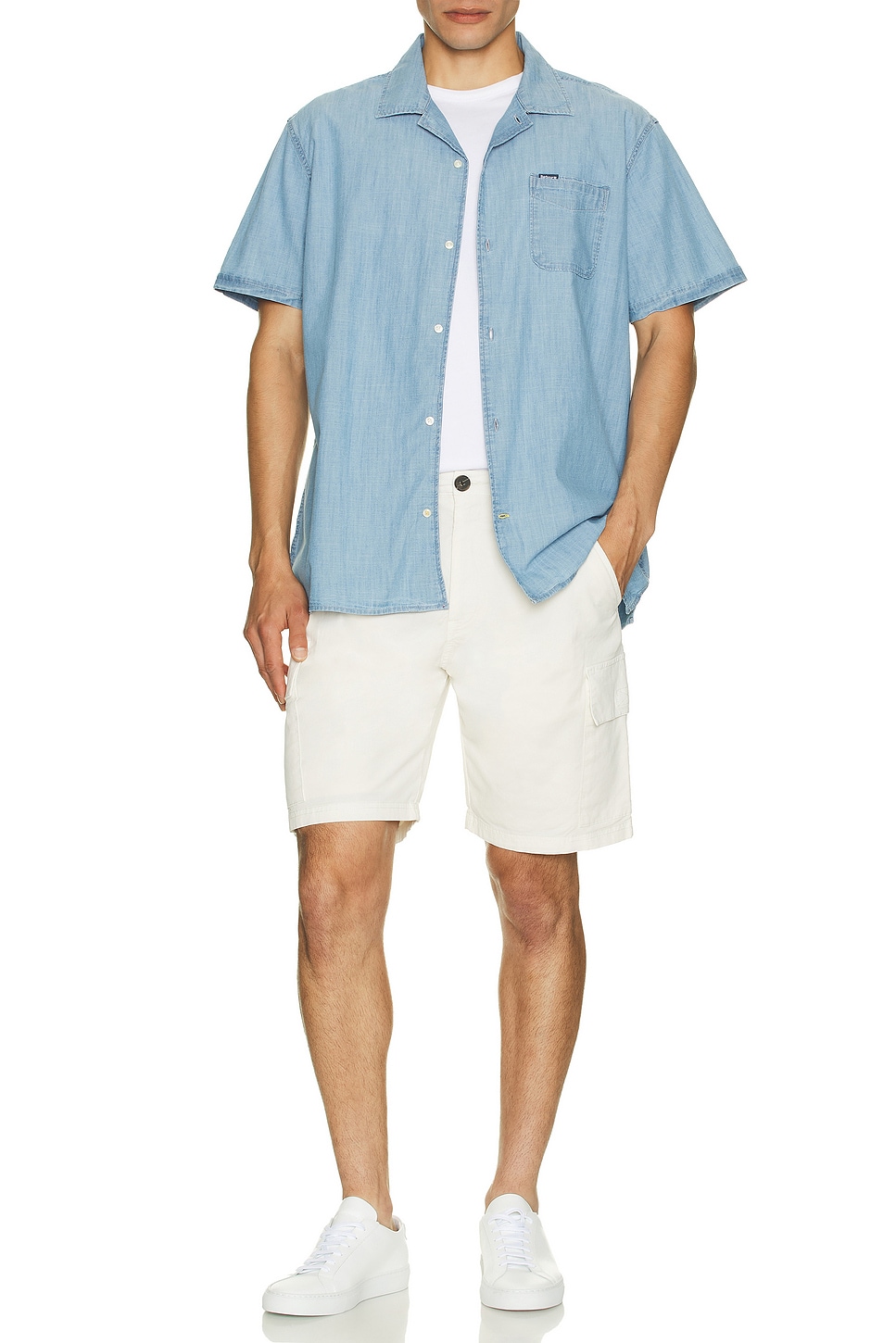 Image 1 of Barbour Twill Cargo Short in Whisper White