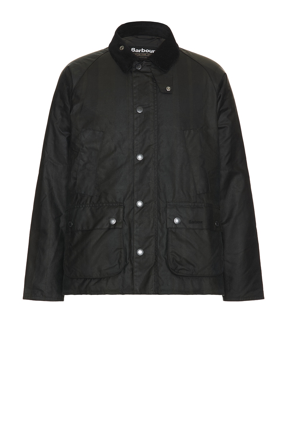 Modern Check Bedale Wax Jacket in Black