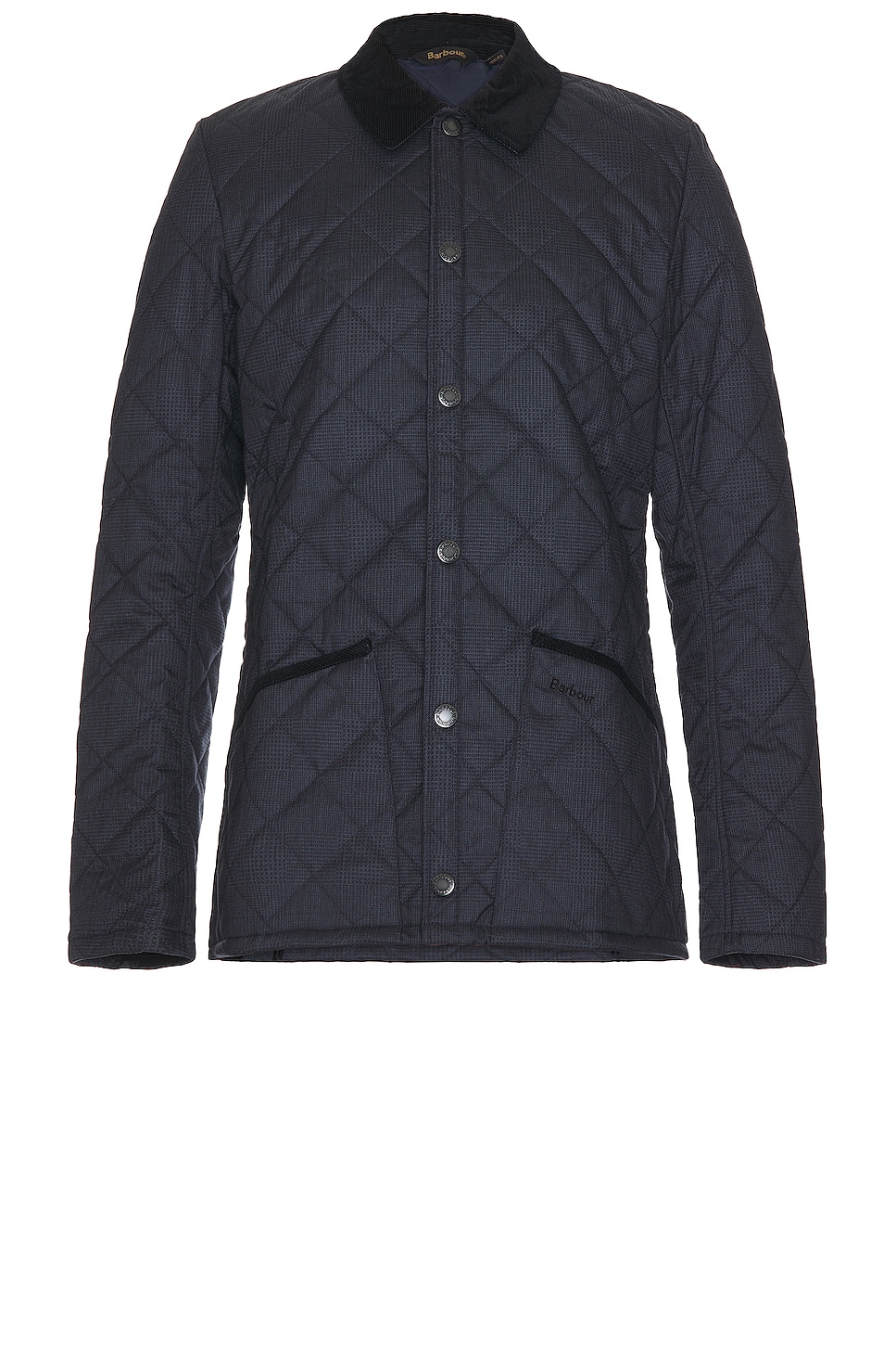 Image 1 of Barbour Checked Heritage Liddesdale Quilt Jacket in Navy