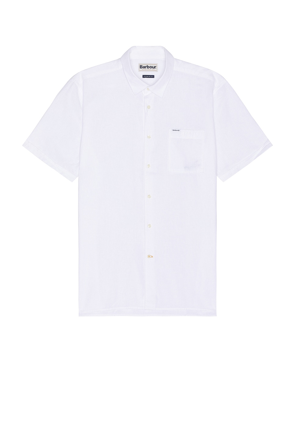 Image 1 of Barbour Nelson Short Sleeve Summer Shirt in White
