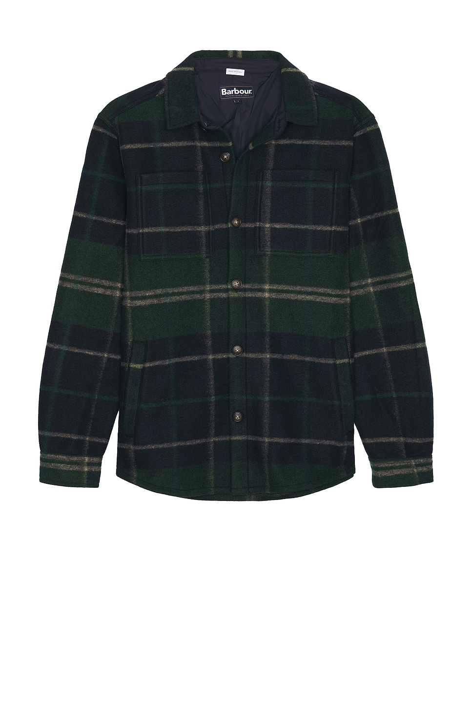 Chapter Tailored Check Overshirt in Green