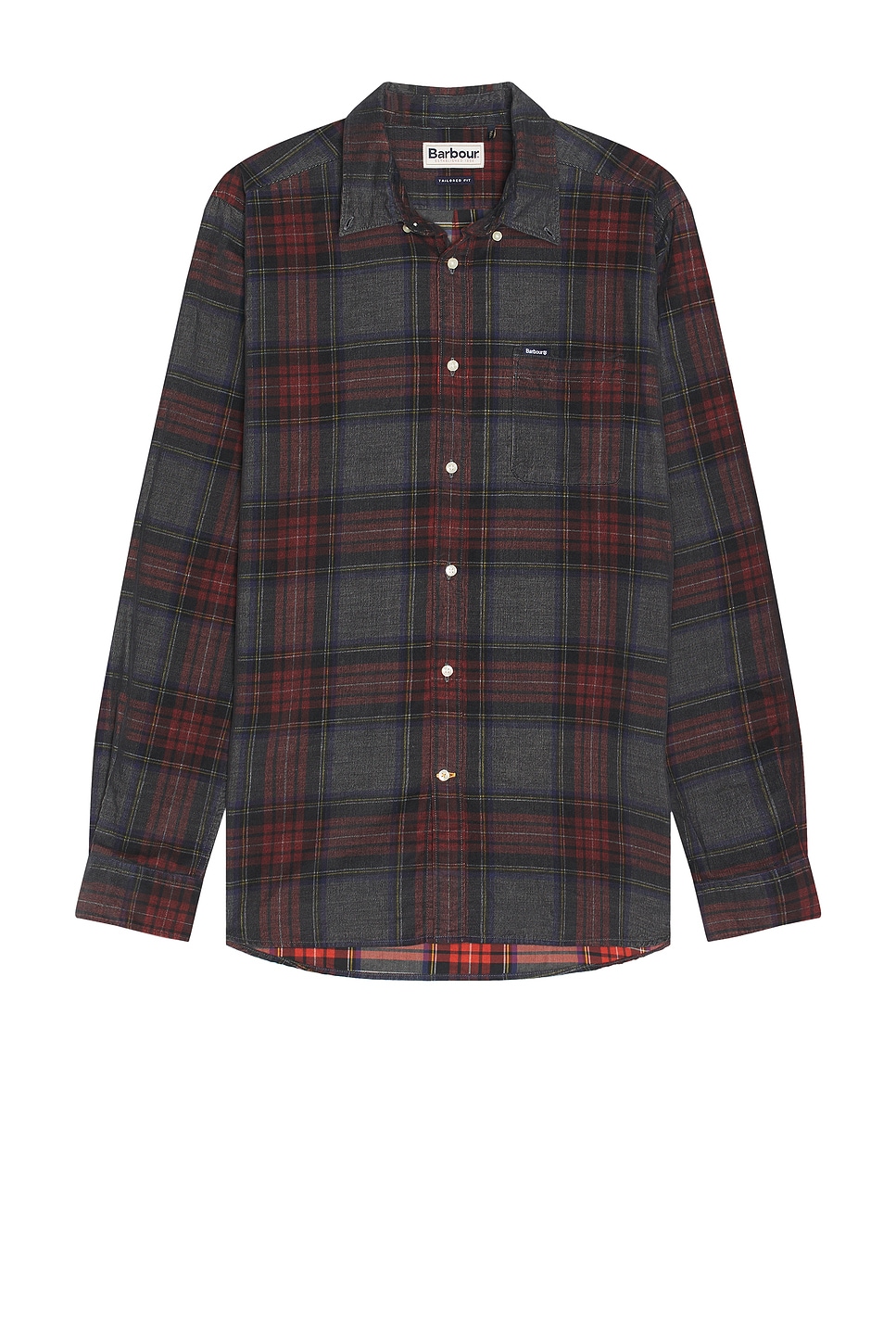 Southfield Tailored Checked Corduroy Shirt in Grey