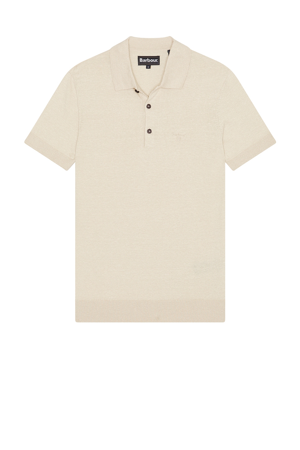 Image 1 of Barbour Buston Knit Polo in Antique White