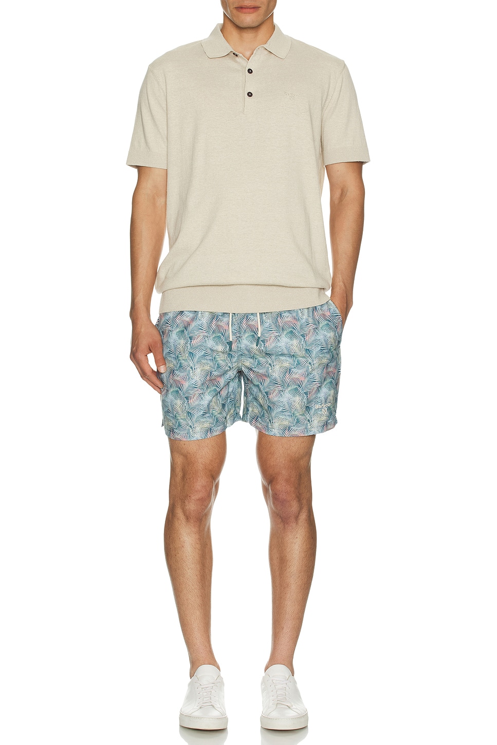 Image 1 of Barbour Buston Knit Polo in Antique White