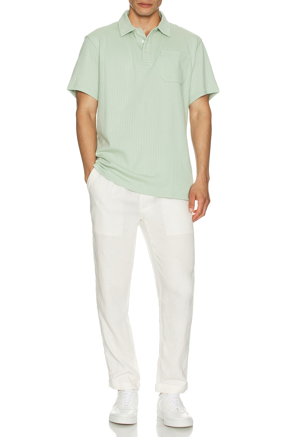 Image 1 of Barbour Dymchurch Seersucker Polo in Pale Apple