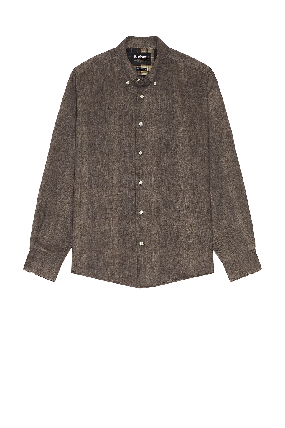 Image 1 of Barbour Tamish Regular Herringbone Shirt in Grey Marl