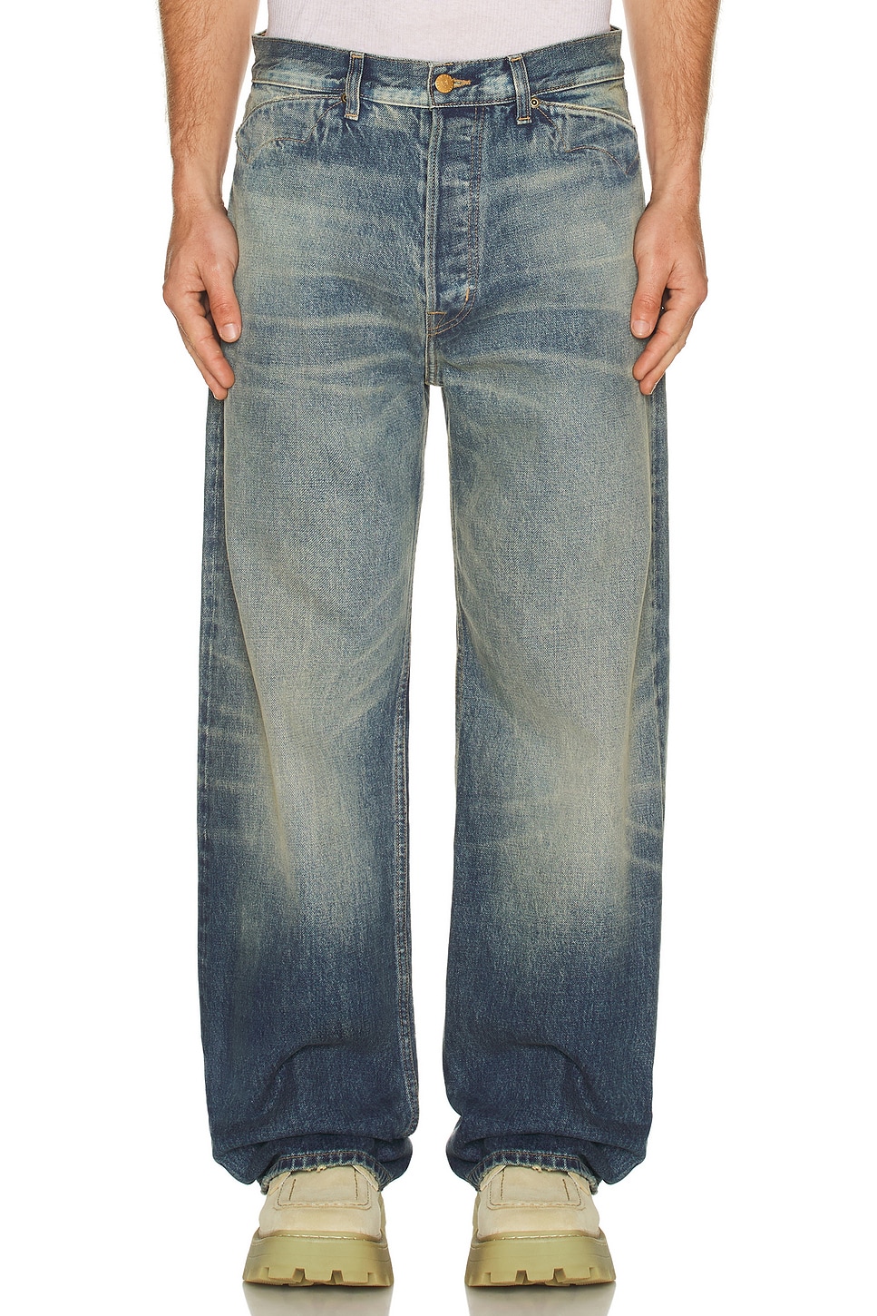 Image 1 of Brain Dead Type 00 15oz Selvedge Denim Pant in Washed Indigo