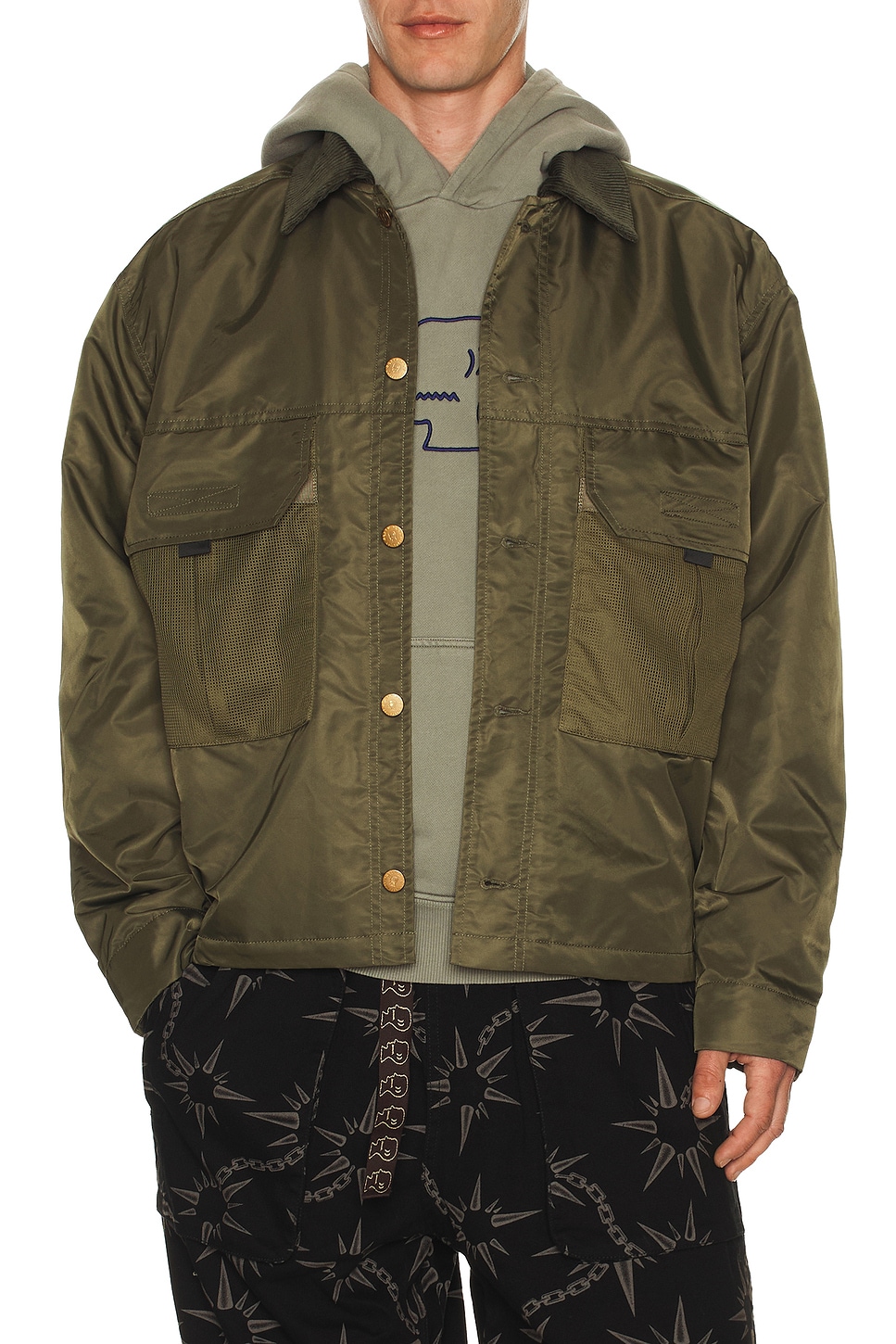 Image 1 of Brain Dead Cropped Chore Jacket in Green
