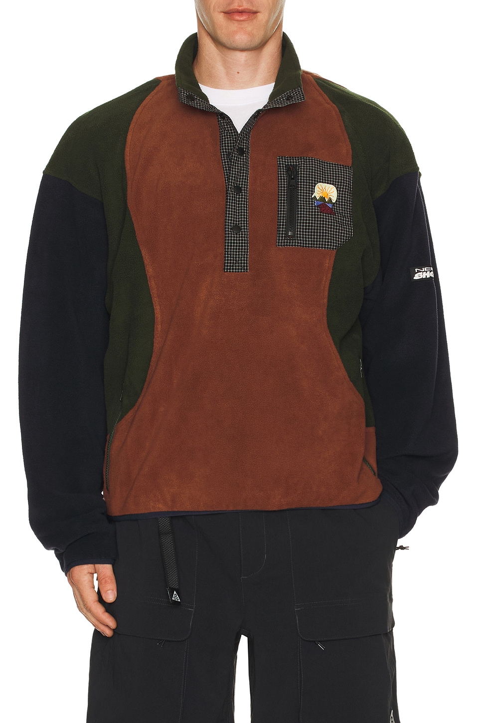 Brain Dead Equipment Ripstop Pullover Fleece Jacket In Blue