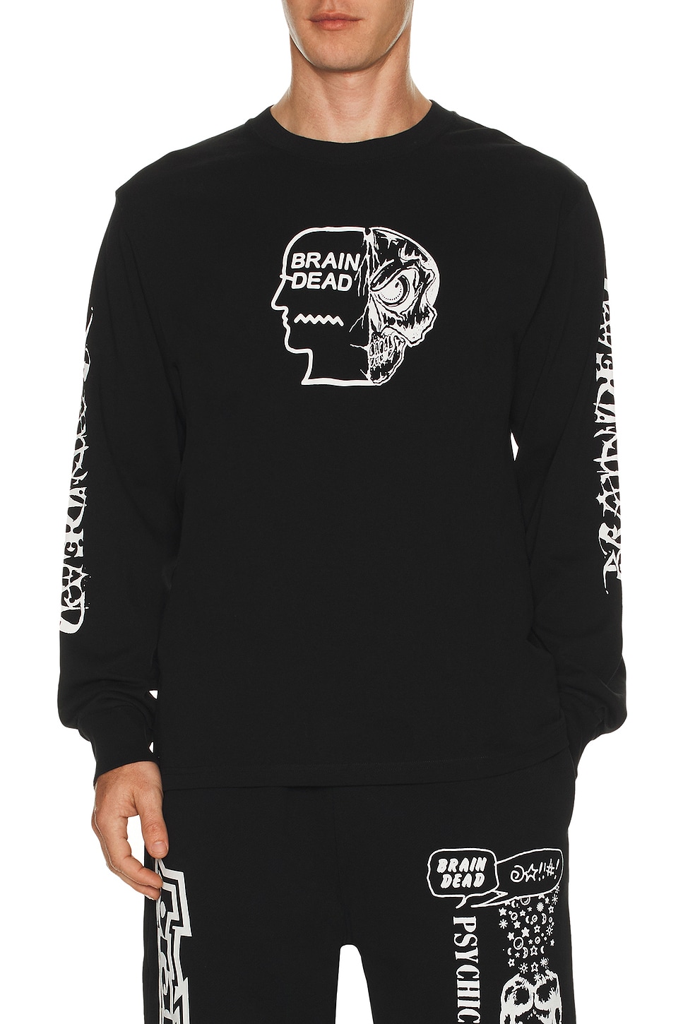 Brain Dead Skull Mech Long Sleeve Tee In Black