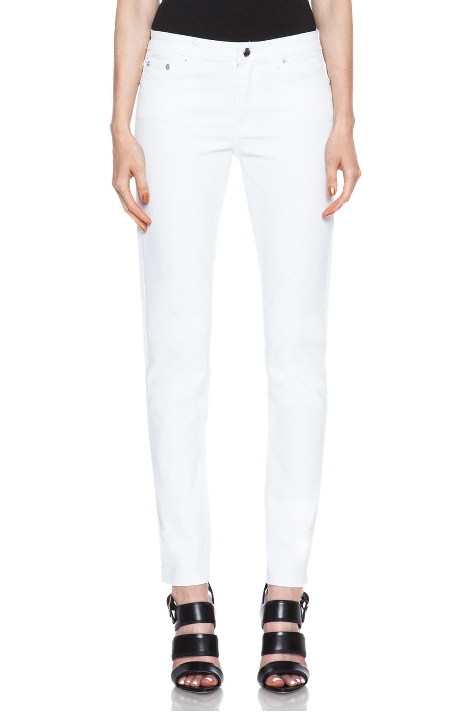 Image 1 of BLK DNM Low Waisted Skinny Straight Leg in Monitor White