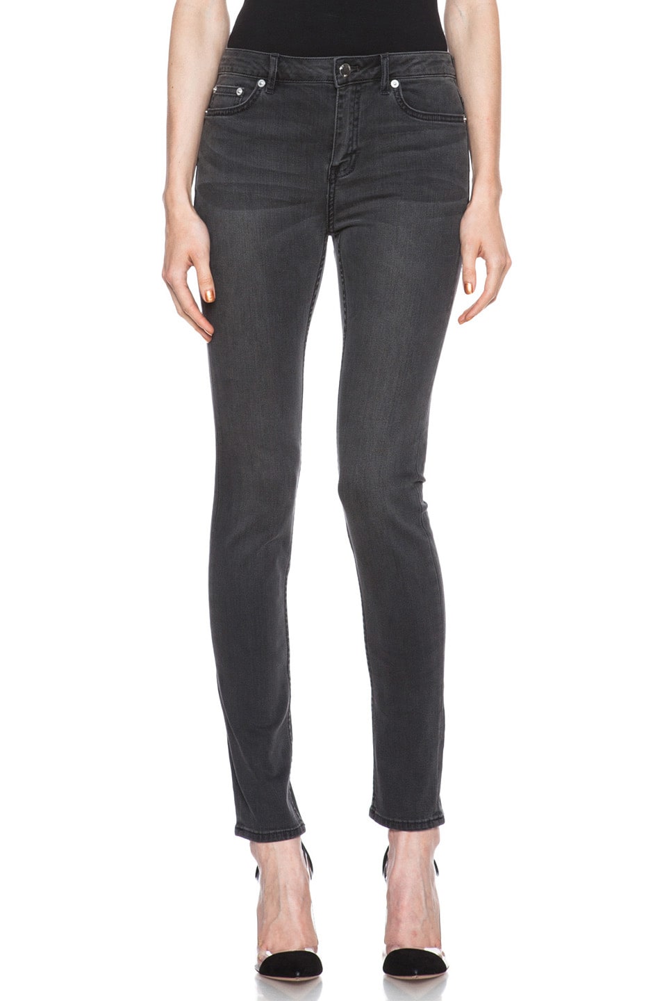 Image 1 of BLK DNM Low Waisted Skinny Straight Leg Jean in Fulton Black