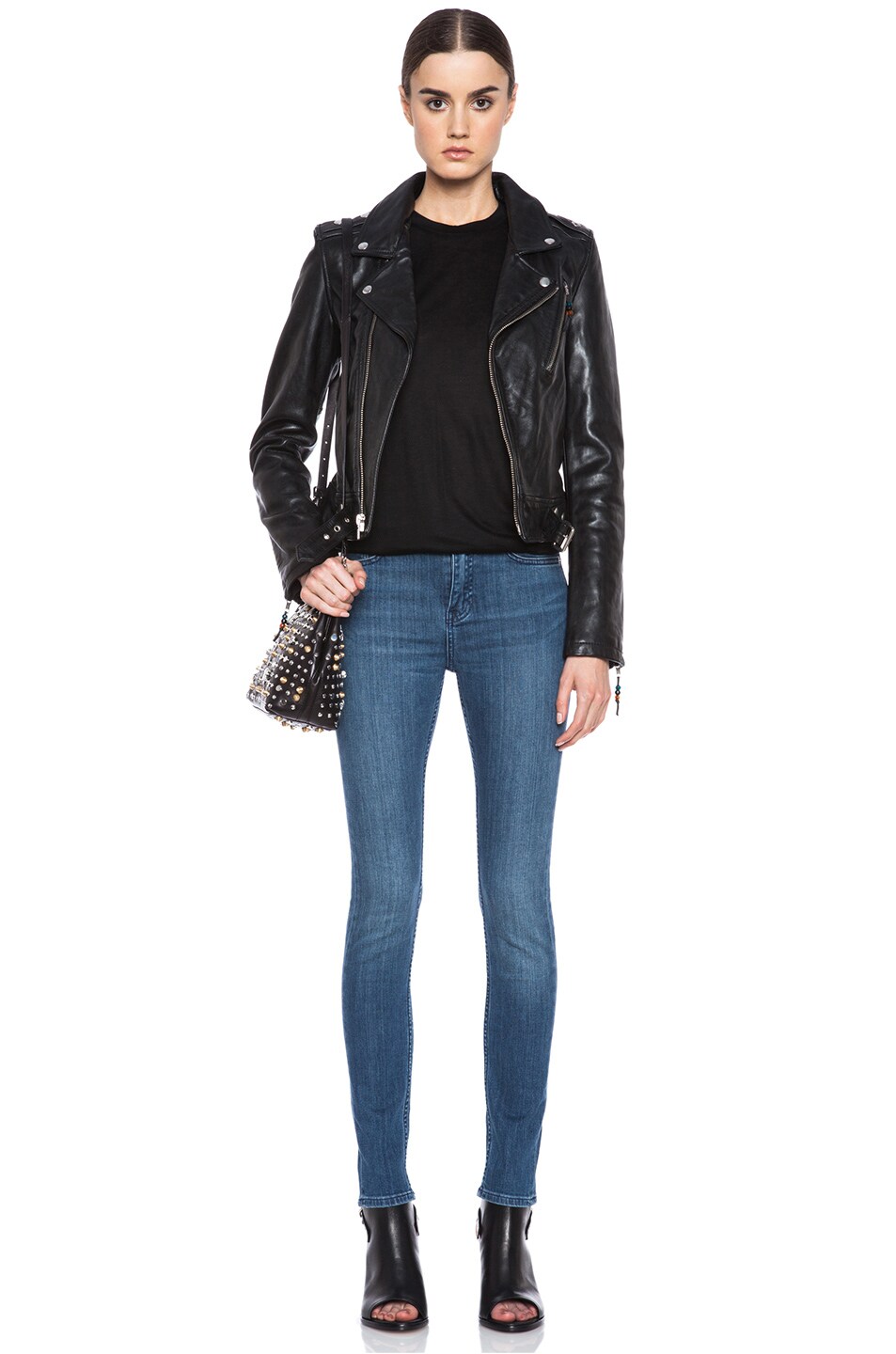 Blk Dnm Iconic Leather Jacket 1 In Black Fwrd Image 6 Of Blk Dnm Iconic Leather Jacket 1 In Black