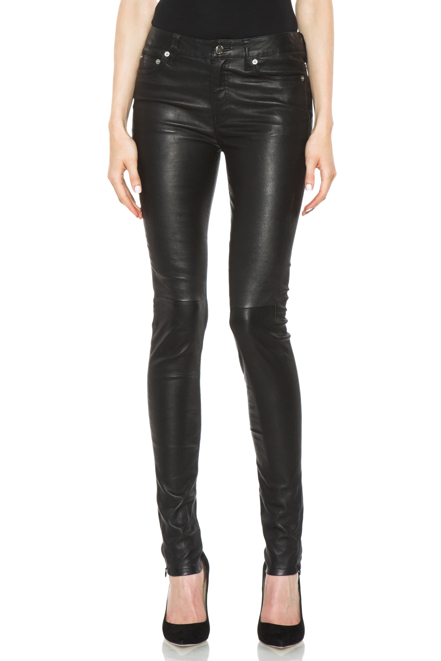 Image 1 of BLK DNM 5 Pocket Skinny Leather Pant in Black