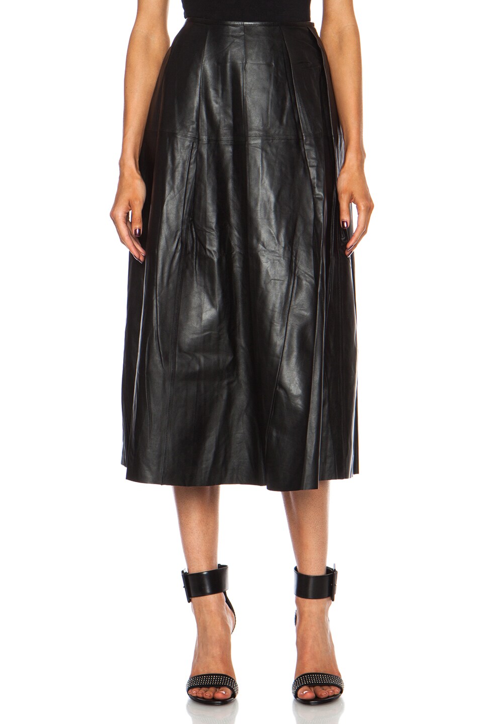 Image 1 of BLK DNM Leather Skirt 26 in Black