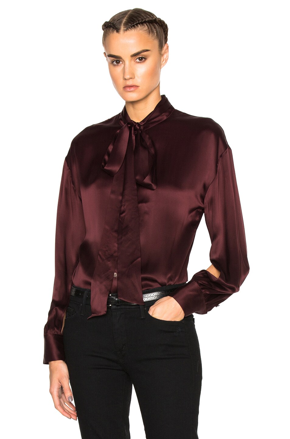 Image 1 of BLK DNM Shirt 84 Top in Burgundy