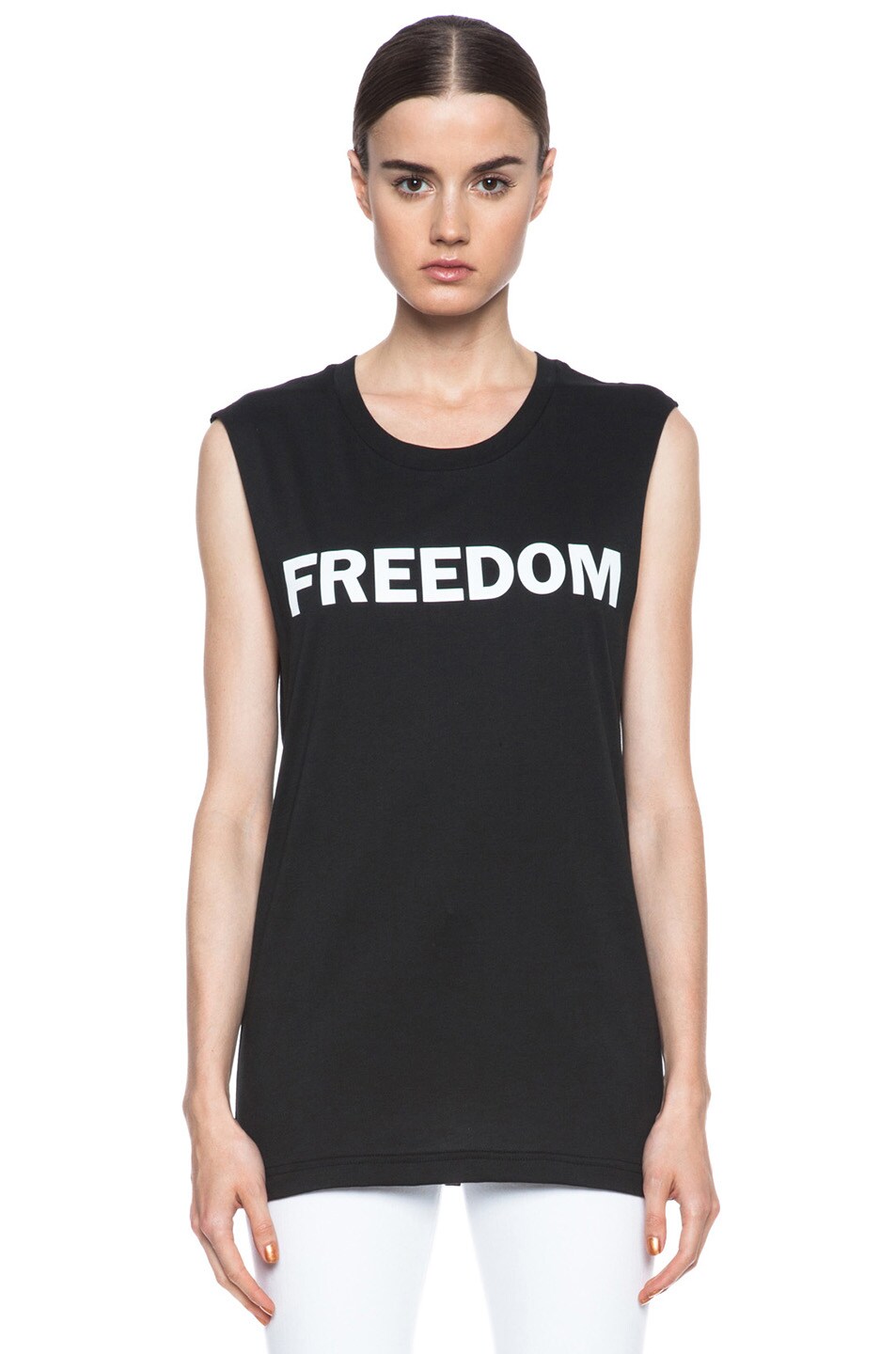 Image 1 of BLK DNM Freedom Printed Pima Cotton T-Shirt in Black
