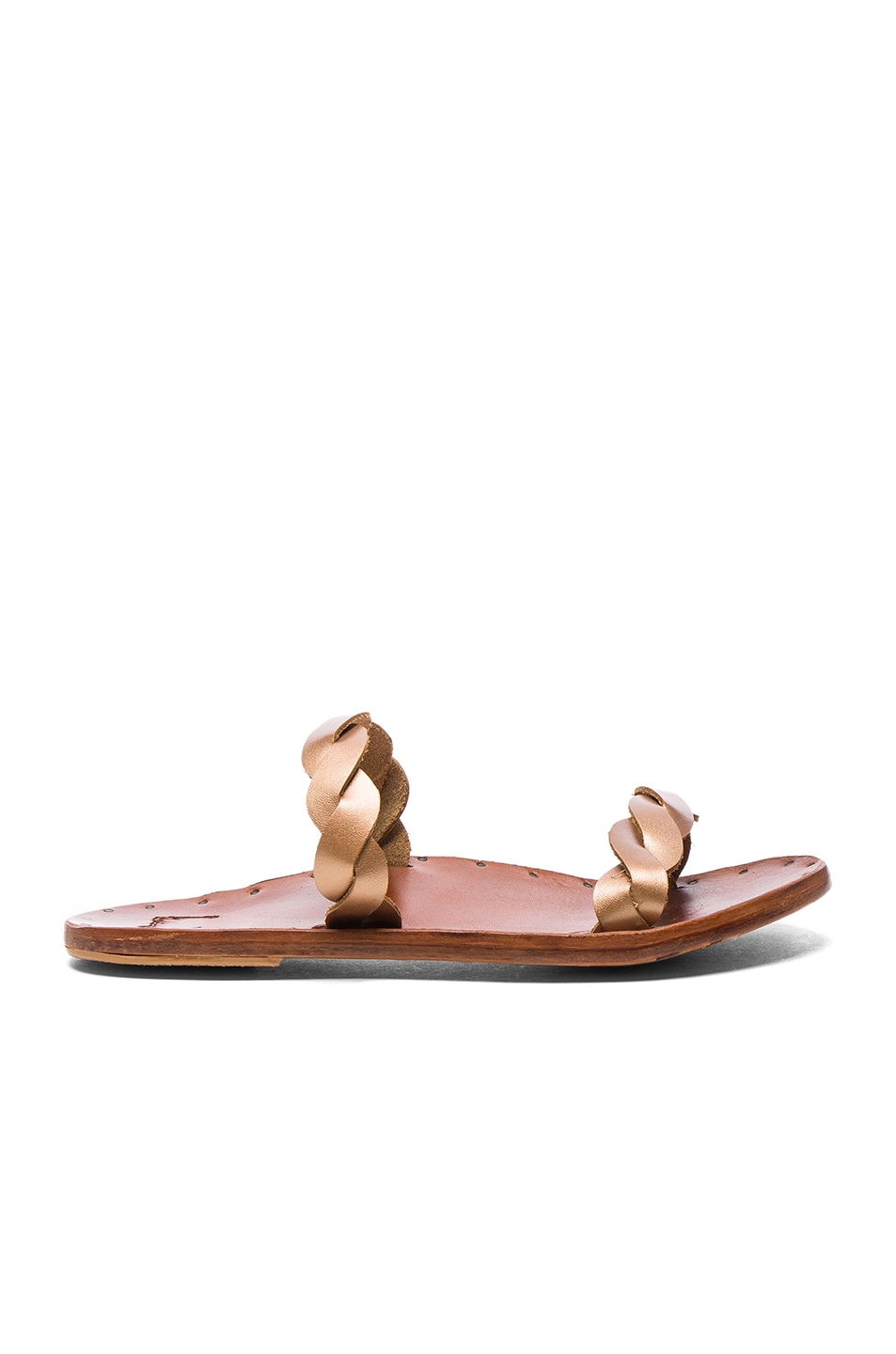 Image 1 of Beek The Pipit Sandals in Rose Gold & Tan