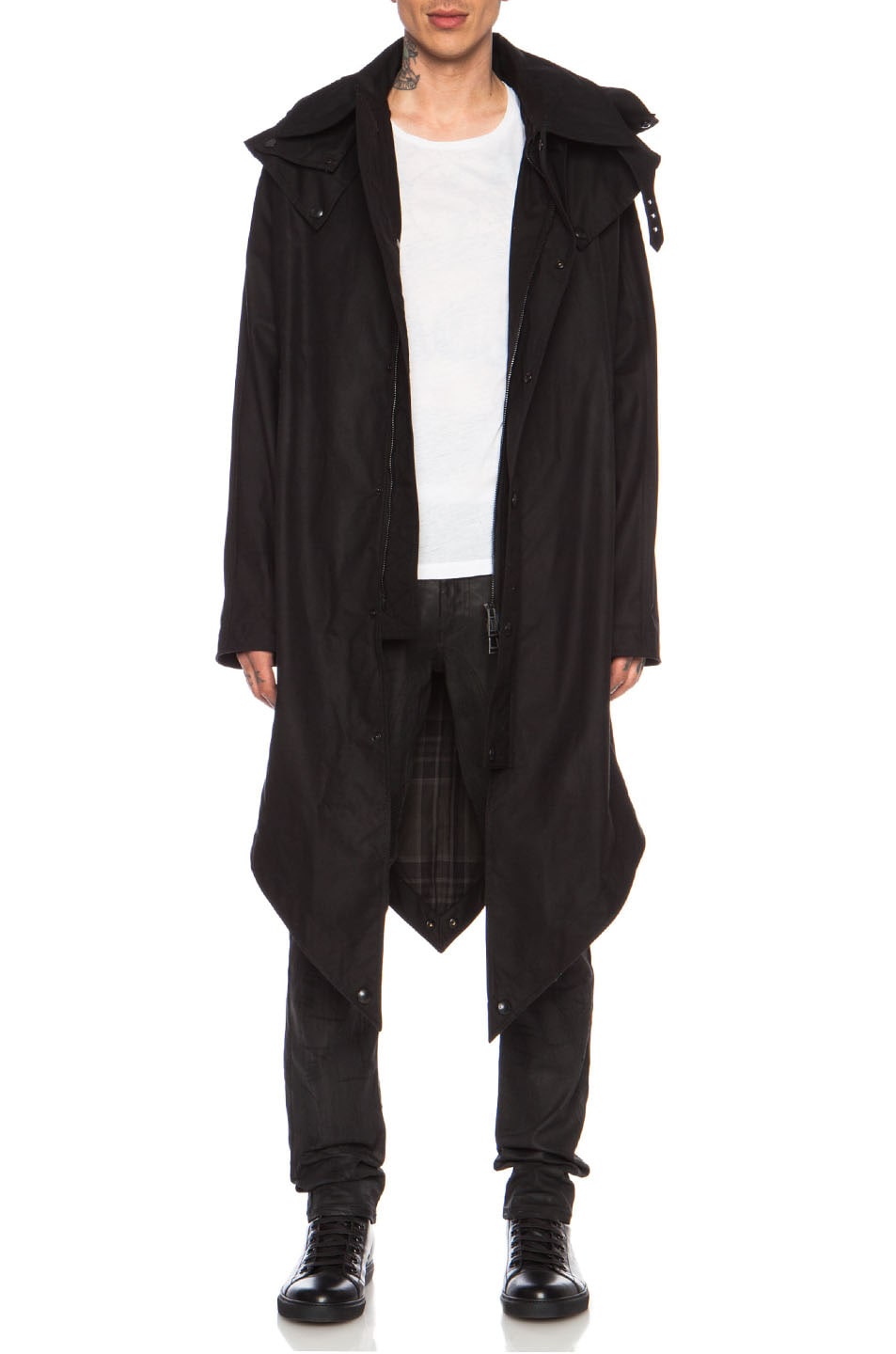 Image 1 of Belstaff Alderney Waxed Cotton Poncho in Black