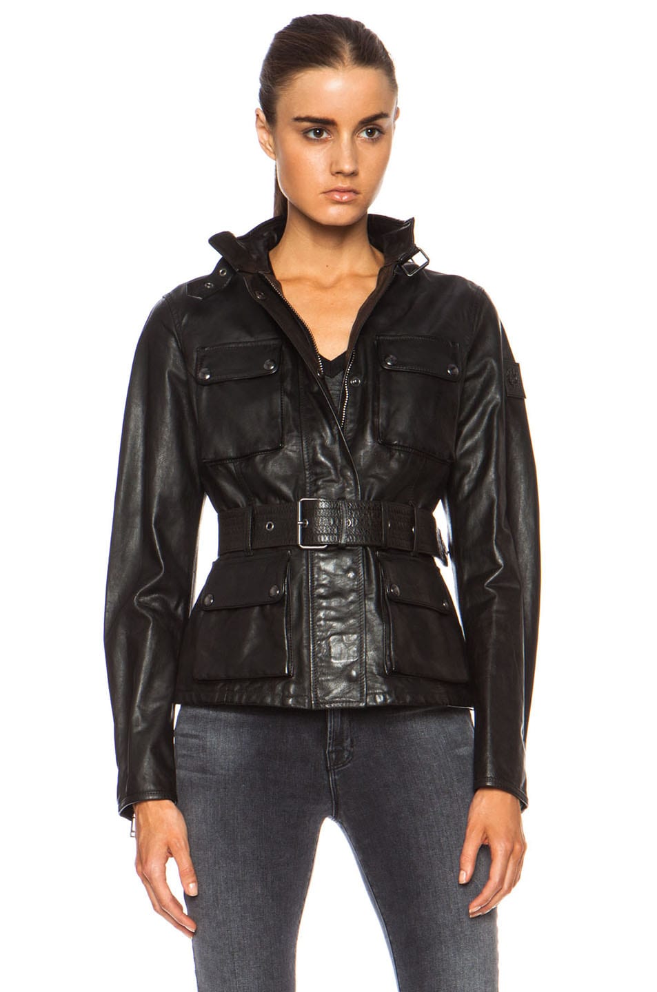 Belstaff Triumph Hand Waxed Leather Jacket in Black | FWRD