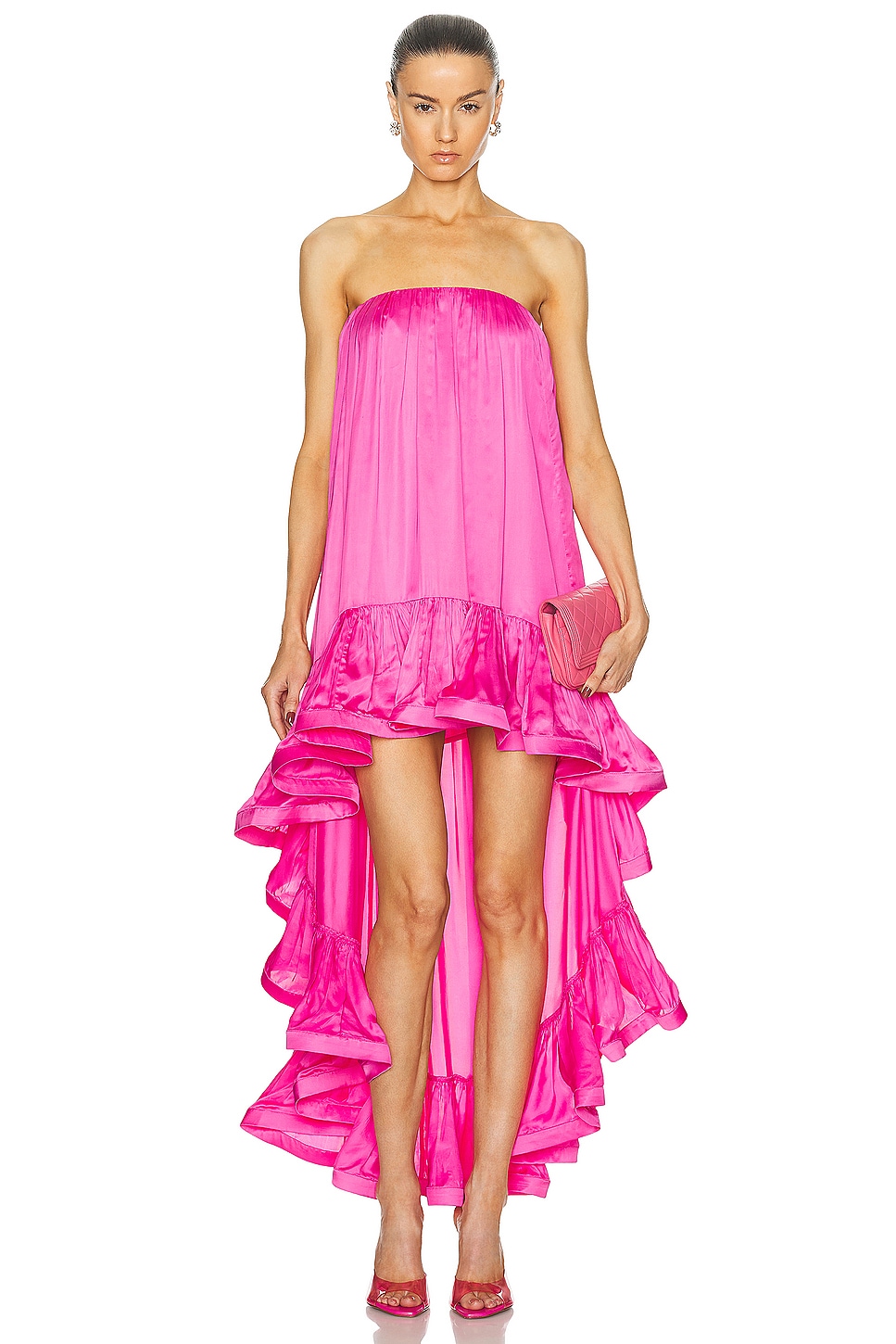 Yuri High Low Long Dress in Pink