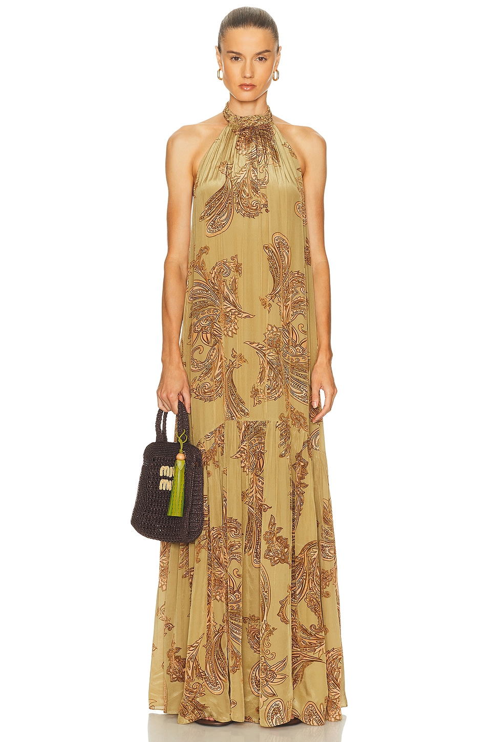 Image 1 of HEMANT AND NANDITA Sakhi Maxi Dress in Olive