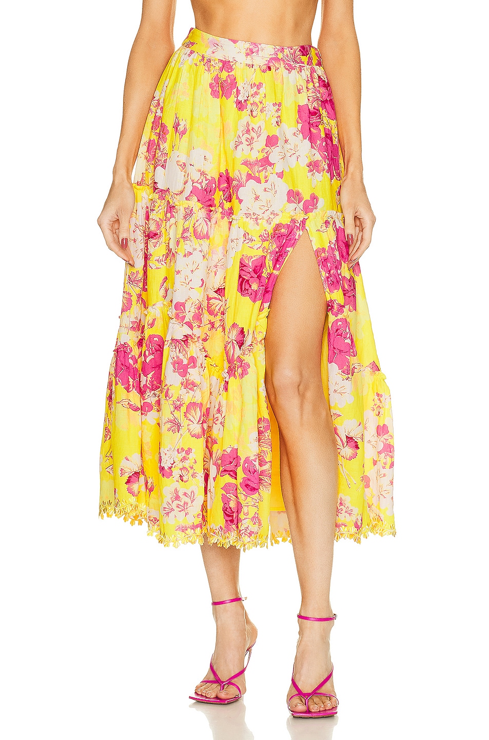 Image 1 of HEMANT AND NANDITA Auril Maxi Skirt in Yellow