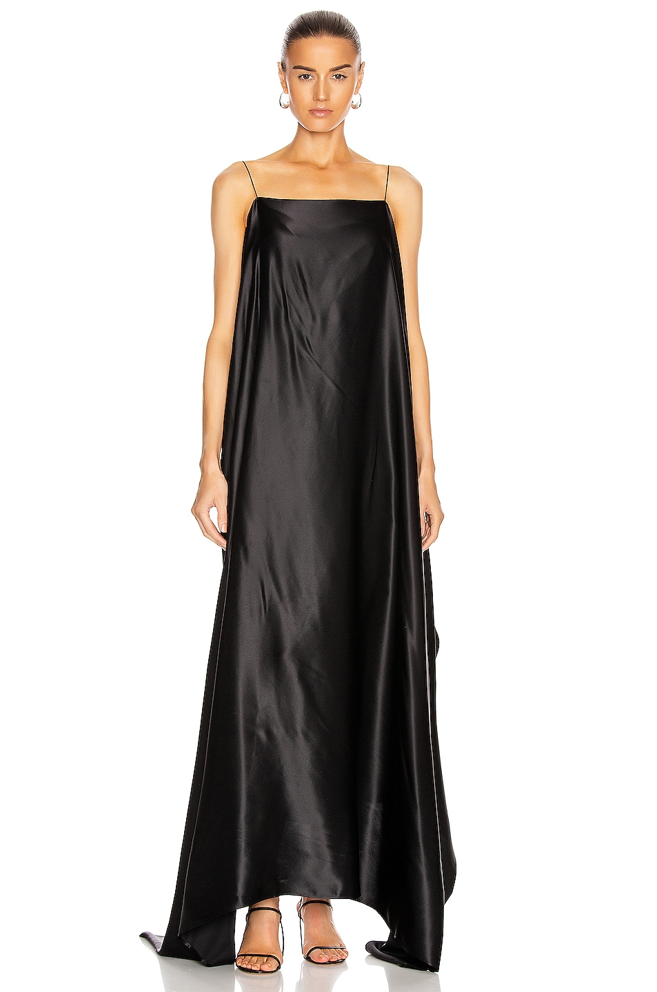 Image 1 of BERNADETTE Meredith Silk Satin Dress in Black