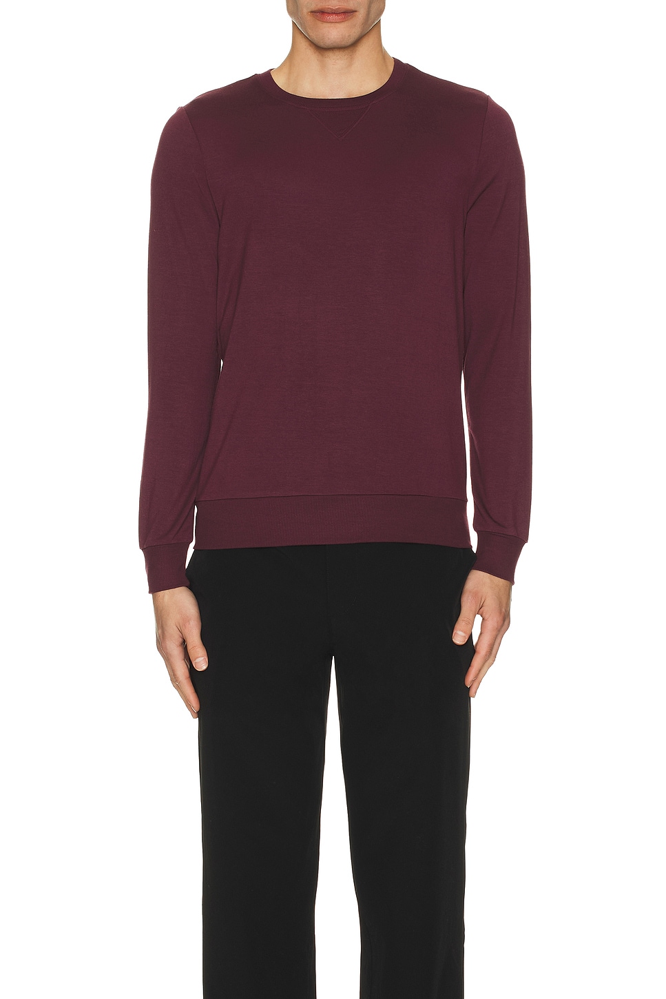 Image 1 of Beyond Yoga Always Beyond Pullover Crew in Midnight Burgundy