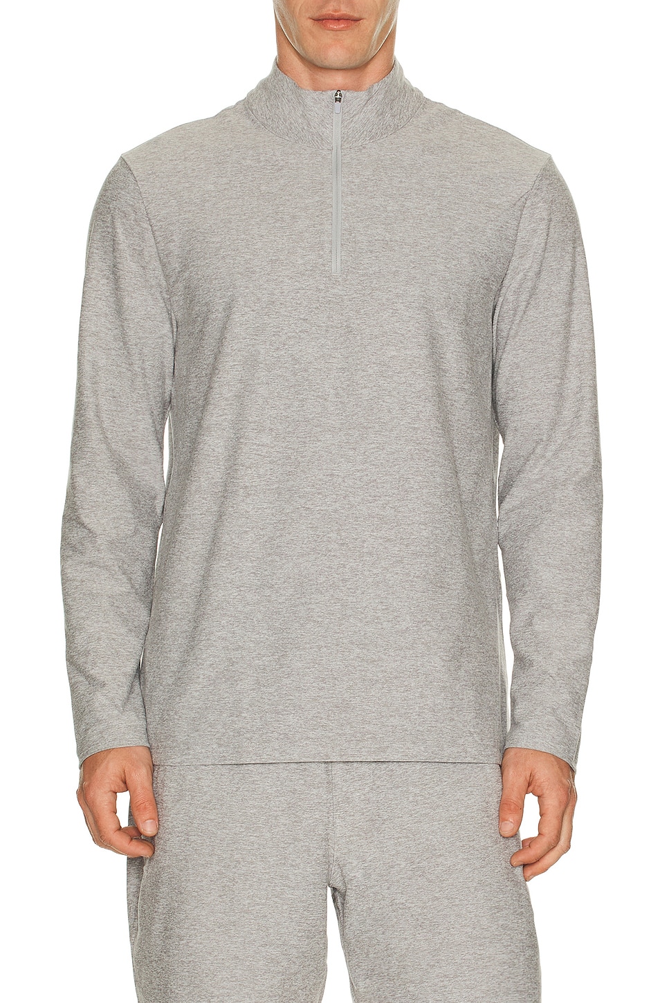 Image 1 of Beyond Yoga Spacedye Terrain Men's Quarter Zip Pullover in Silver Mist