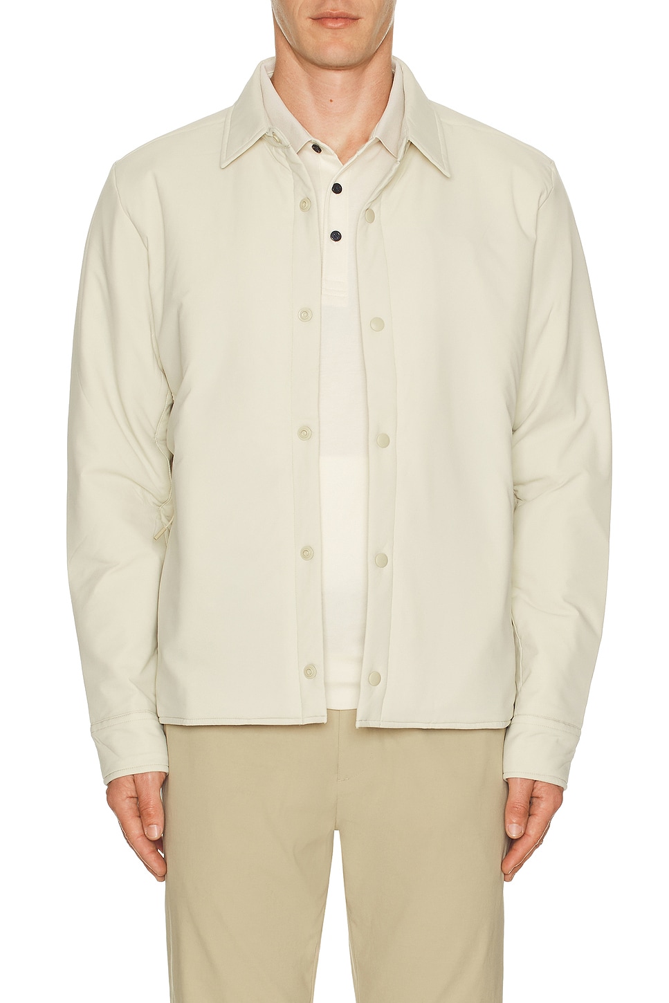 Image 1 of Beyond Yoga Insulated Men's Shirt Jacket in Sand