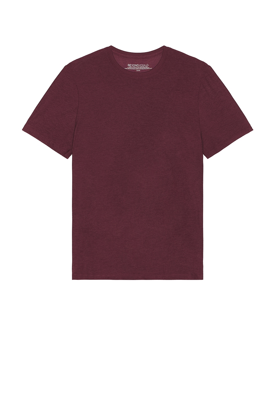 Beyond Yoga Always Beyond Crew Tee 2.0 In Midnight Burgundy Heather