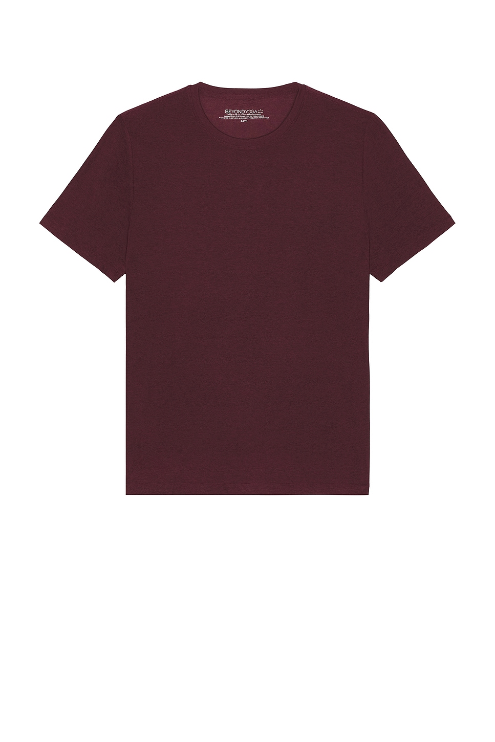 Image 1 of Beyond Yoga Always Beyond Crew Tee 2.0 in Midnight Burgundy Heather