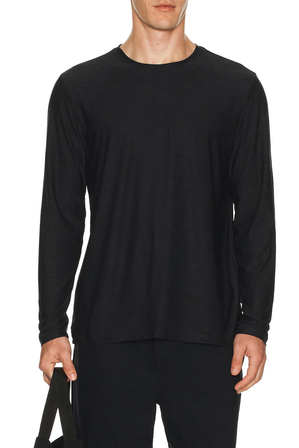 Image 1 of Beyond Yoga Featherweight Always Beyond Long Sleeve Crew 2.0 in Darkest Night