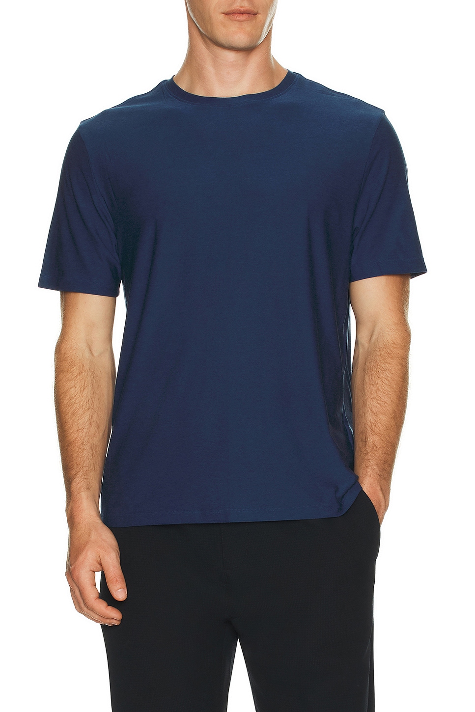 Image 1 of Beyond Yoga Featherweight Always Beyond Crew Tee 2.0 in Dark Cobalt Heather
