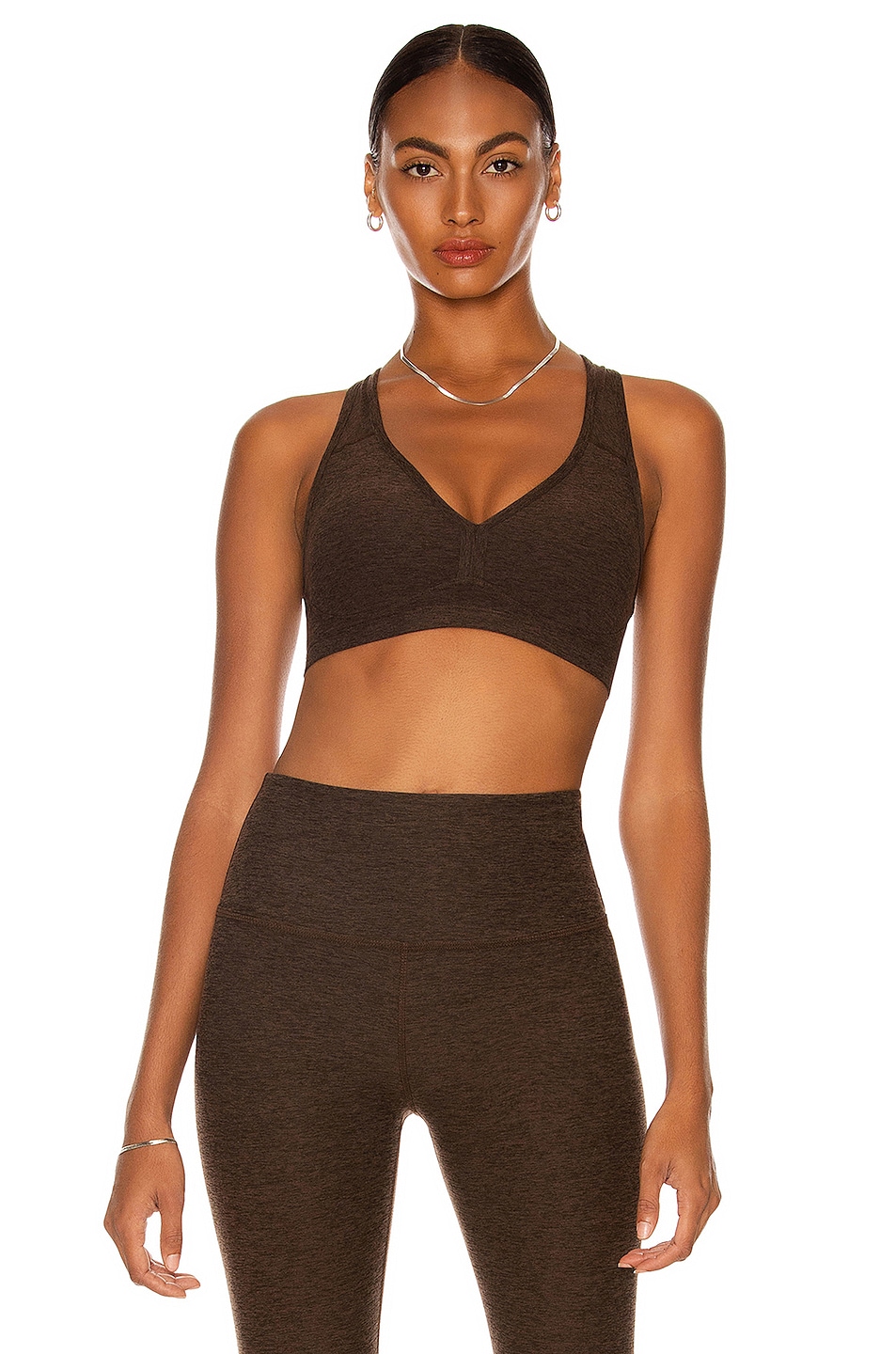 Image 1 of Beyond Yoga Spacedye Lift Your Spirits Bra in Chocolate Chip Espresso