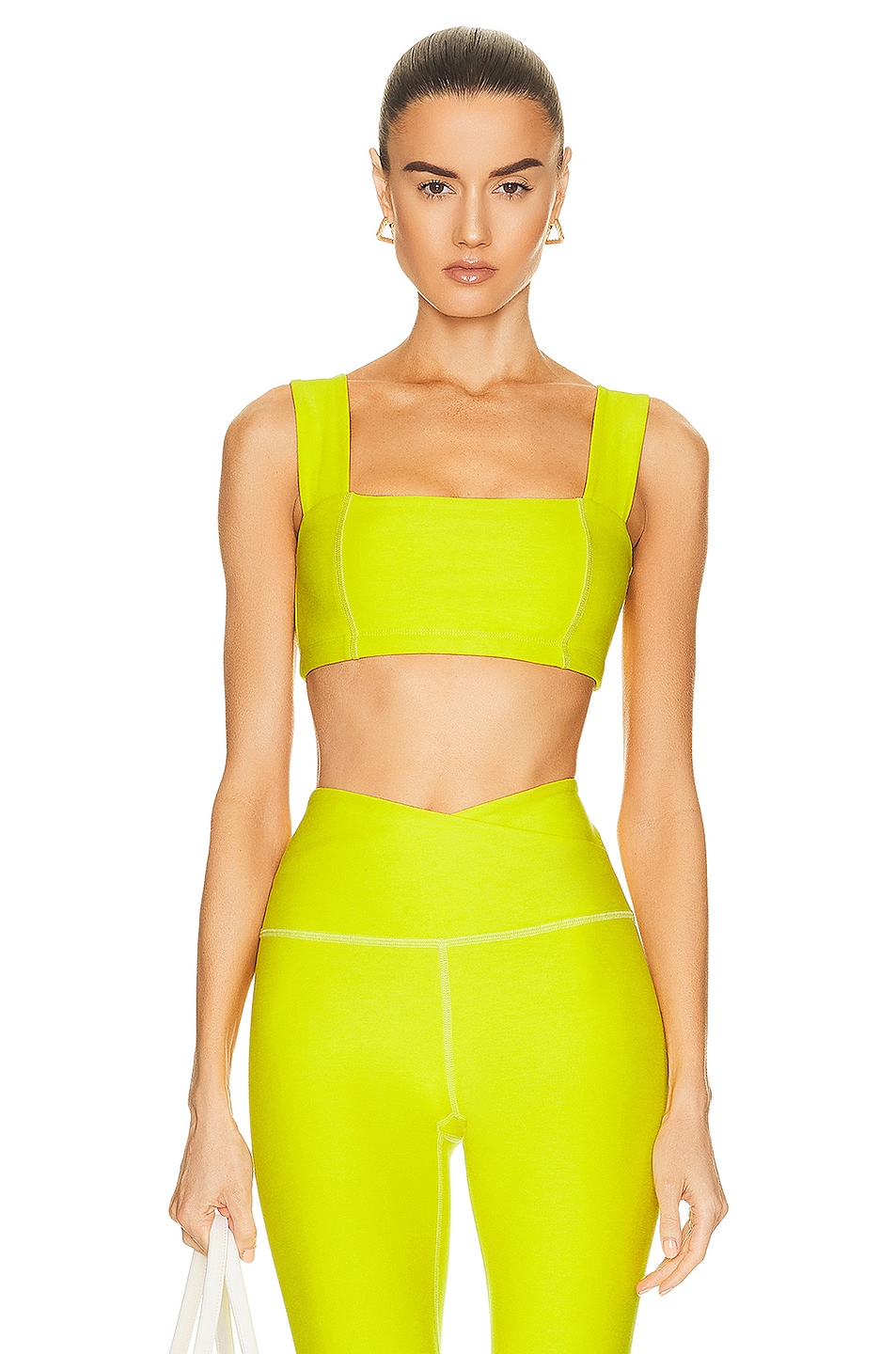 Image 1 of Beyond Yoga Spacedye Squared Bra in True Chartreuse Heather