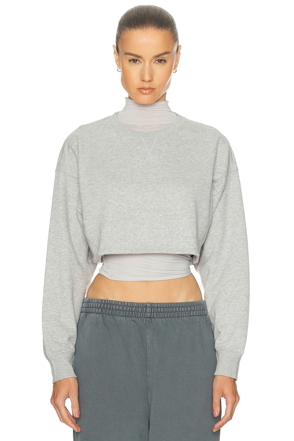 Image 1 of Beyond Yoga Luxefleece Boxy Pullover Sweatshirt in Light Heather Gray