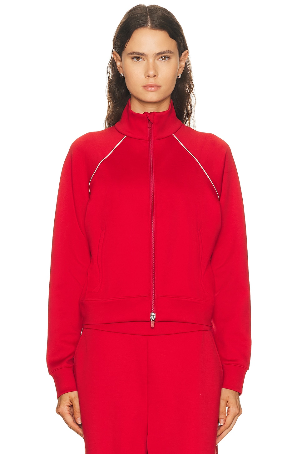 Beyond Yoga In The Flow Bomber Jacket In Red