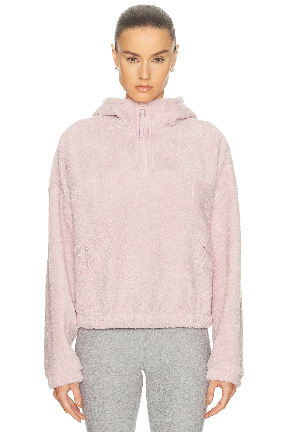 Image 1 of Beyond Yoga Unity Quarter Zip Up Hoodie in Pale Pink