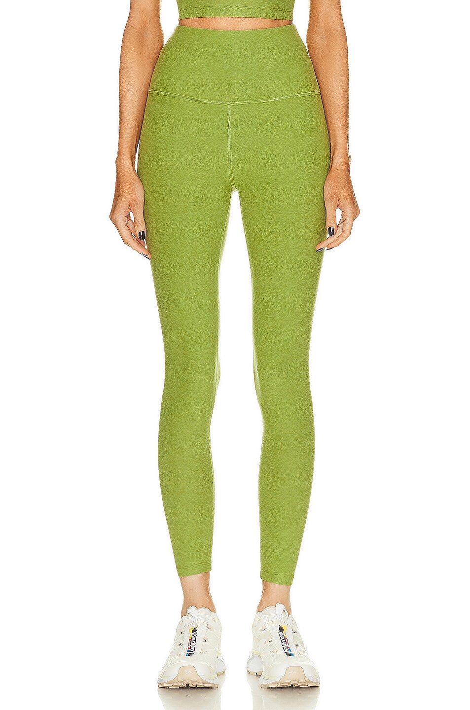 Image 1 of Beyond Yoga Spacedye Caught in the Midi High Waisted Legging in Fern Green Heather