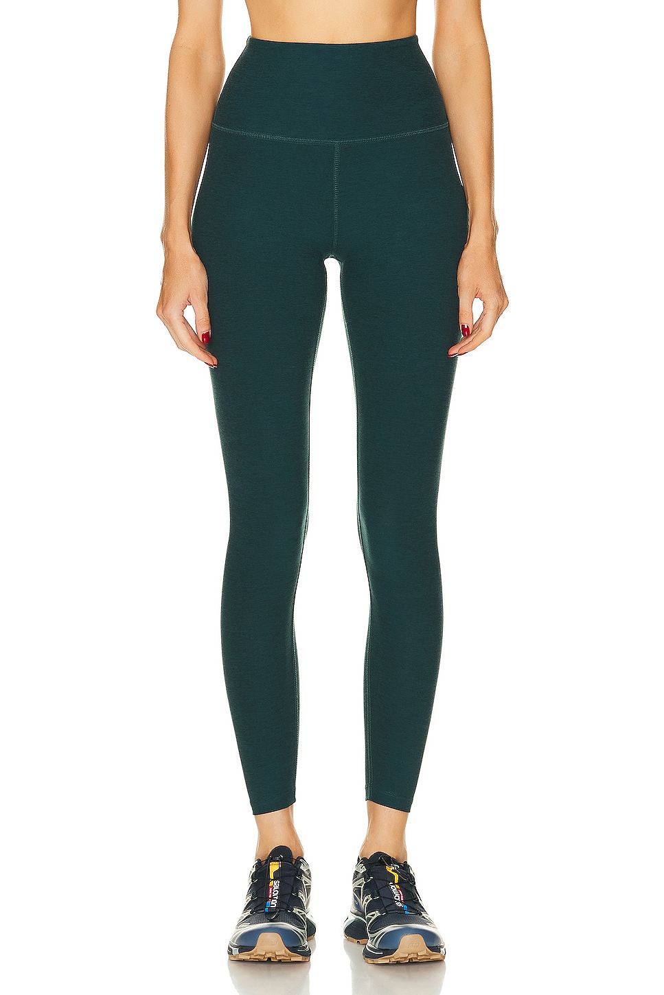 Image 1 of Beyond Yoga Spacedye Caught In The Midi High Waisted Legging in Midnight Green Heather