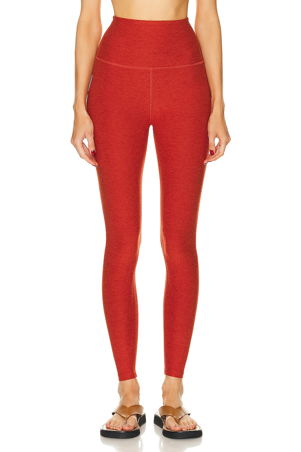 Image 1 of Beyond Yoga Spacedye Caught In The Midi High Waisted Legging in Red Sand Heather