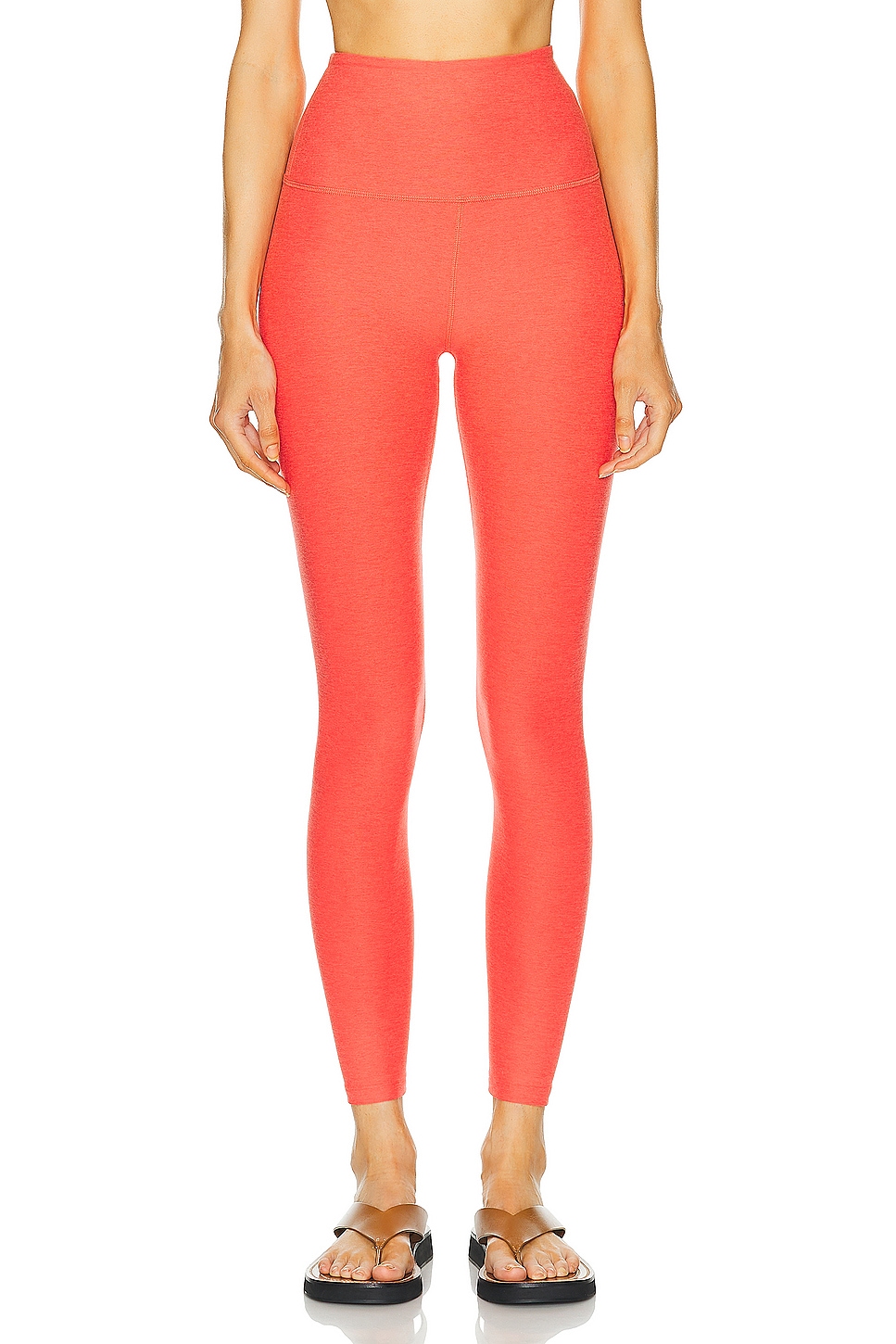 Spacedye Caught In The Midi High Waisted Legging in Coral