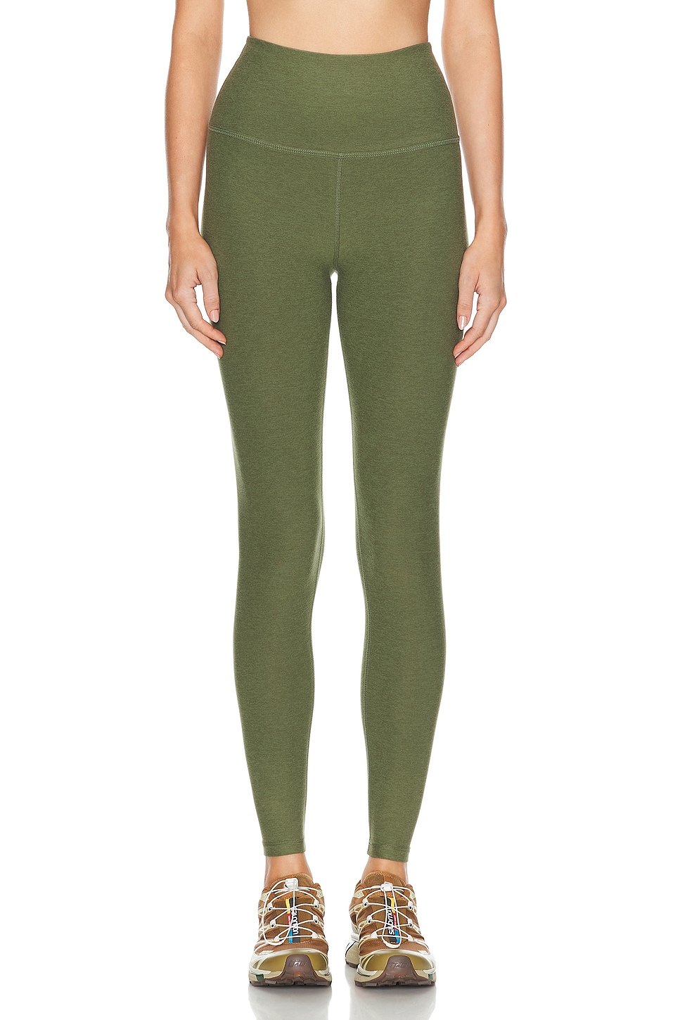 Image 1 of Beyond Yoga Spacedye Caught In The Midi High Waisted Legging in Moss Green Heather