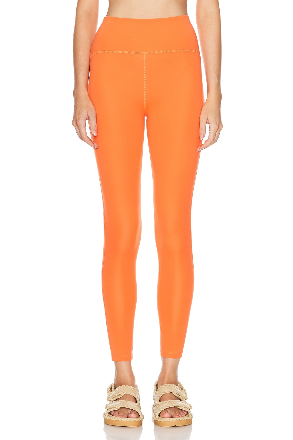 Image 1 of Beyond Yoga Powerbeyond Strive High Waisted Midi Legging in Sunset Orange