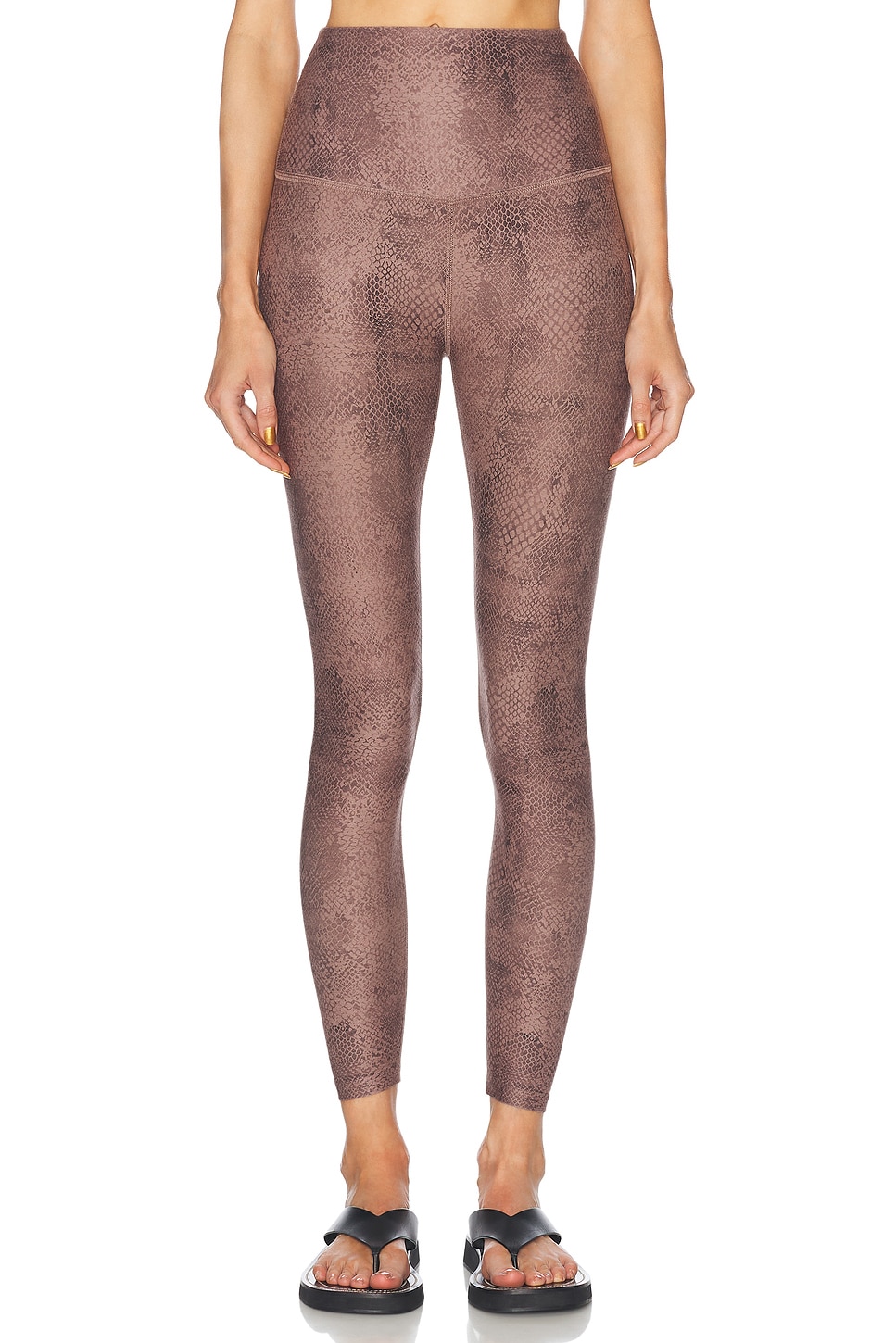 Image 1 of Beyond Yoga Softmark High Waisted Midi Legging in Neutral Snakeskin