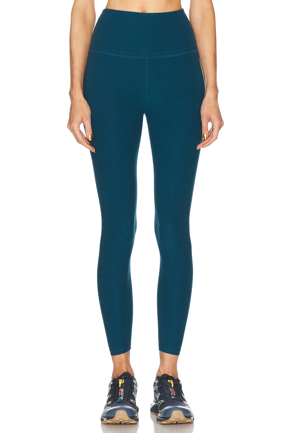 Image 1 of Beyond Yoga Spacedye Caught in The Midi High Waisted Legging in Majestic Blue Heather