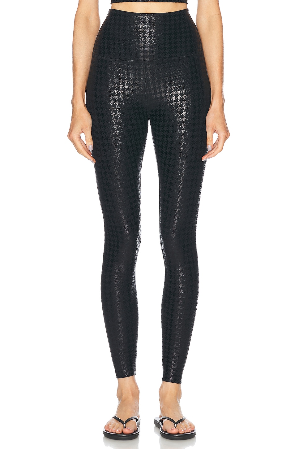 Image 1 of Beyond Yoga Softshine High Waisted Midi Legging in Houndstooth Black